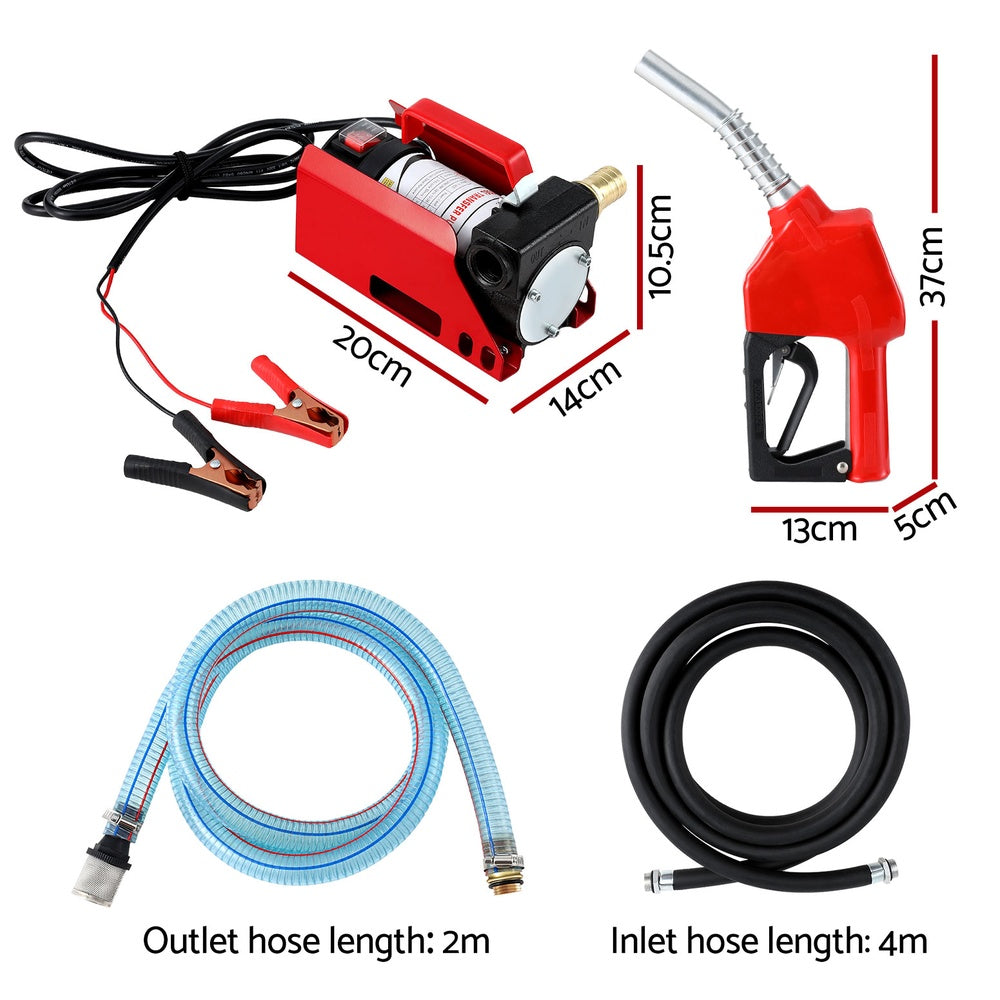 Marlook Fuel Transfer Pump Electric Diesel Kerosene Pump 12V DC 10GPM Nozzle Hose
