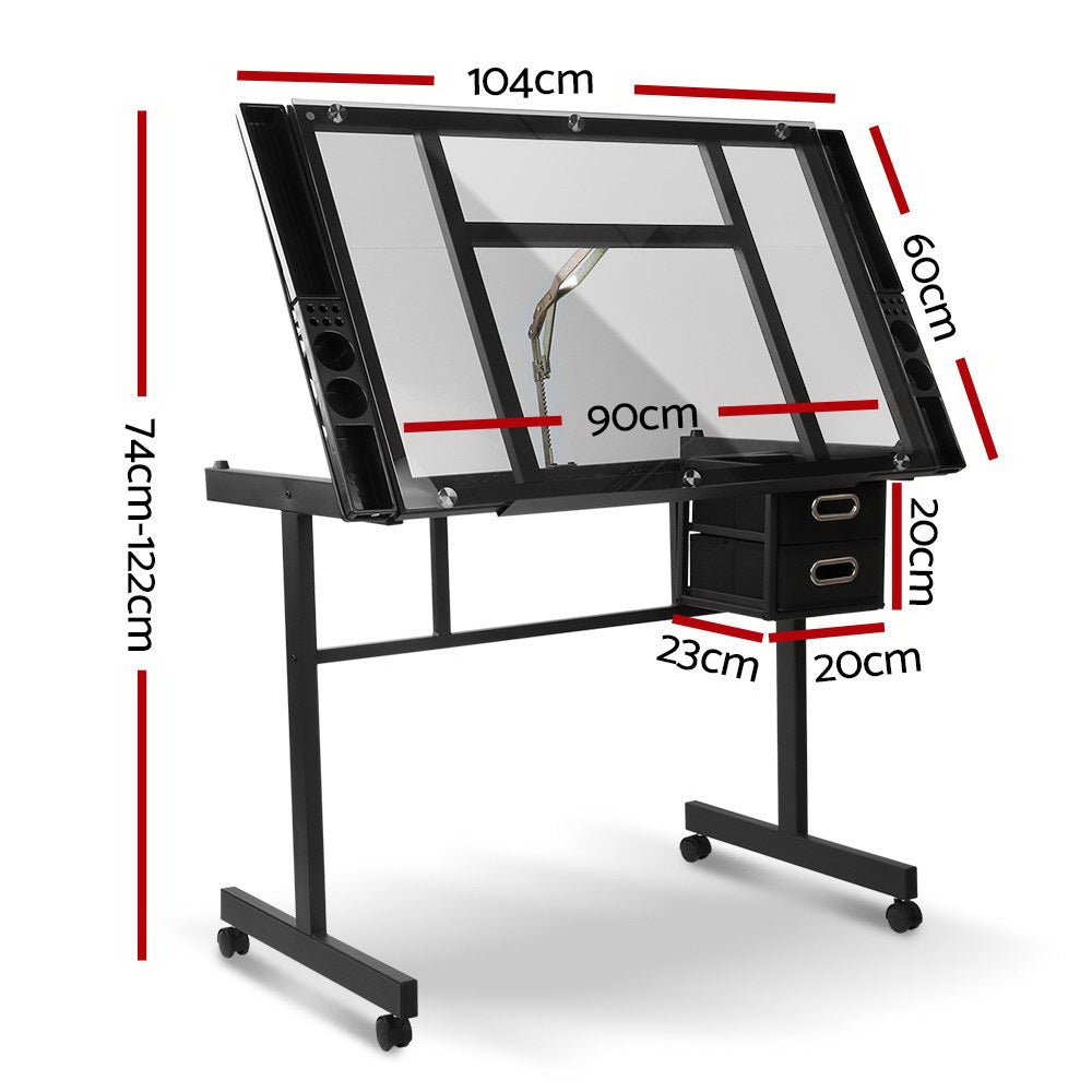 Marlook Drawing Desk Drafting Table Black