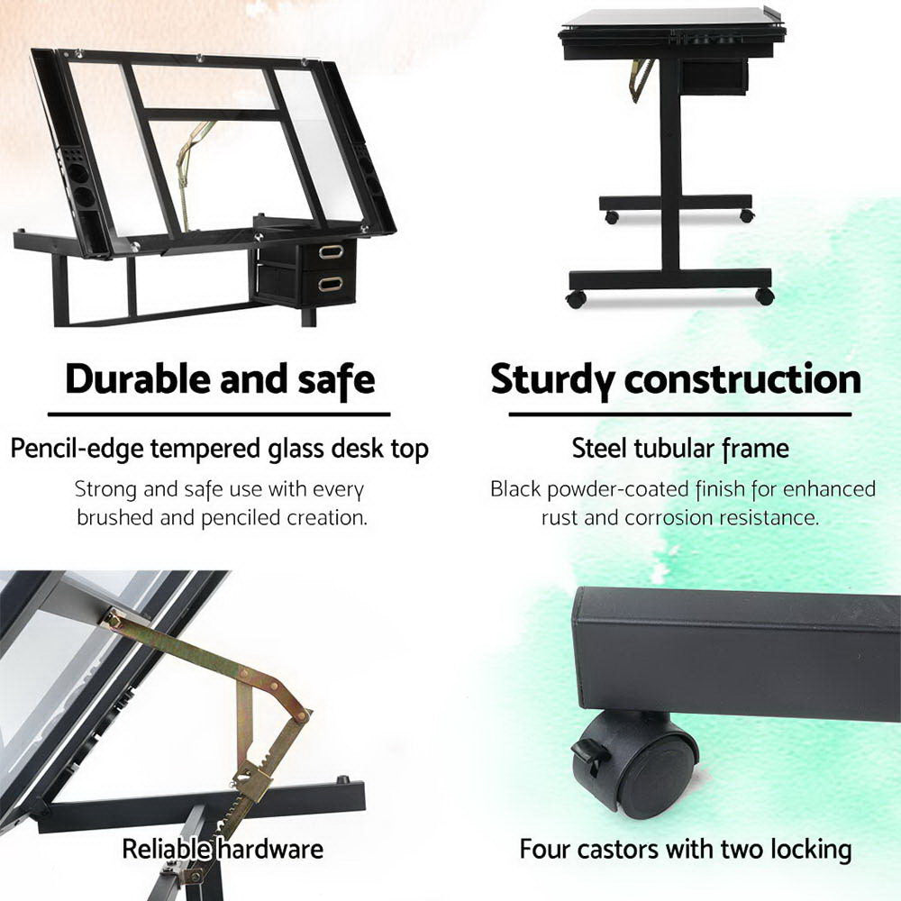 Marlook Drawing Desk Drafting Table Black