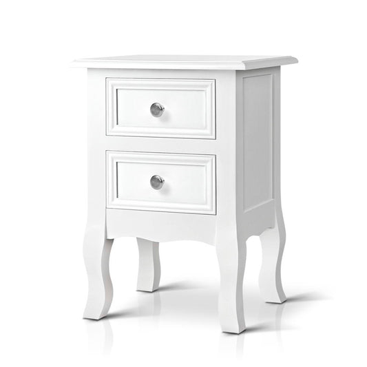 Marlook Bedside Table 2 Drawers - BISSET White