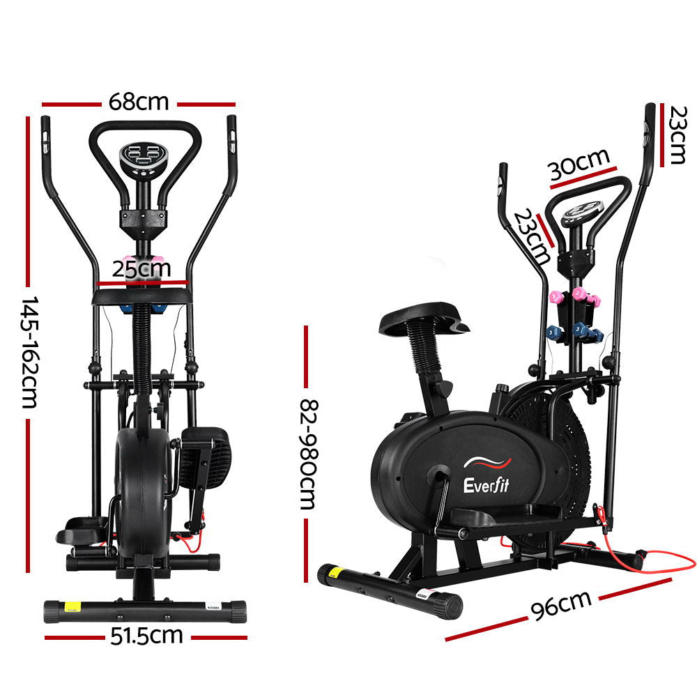 Marlook Exercise Bike 6 in 1 Elliptical Cross Trainer Home Gym Indoor Cardio