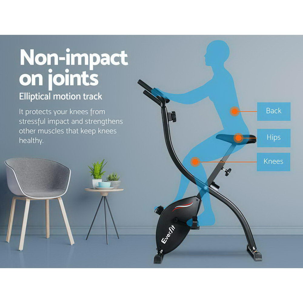 Marlook Folding Exercise Bike Magnetic X-Bike Bicycle Indoor Cycling Cardio
