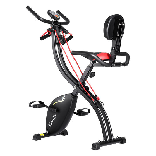 Marlook Folding Exercise Bike Magnetic X-Bike Indoor Cycling Resistance Rope
