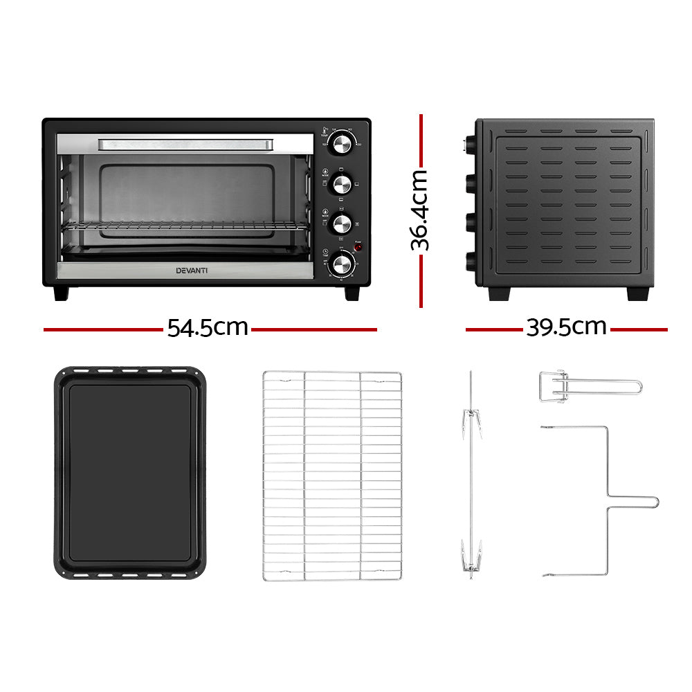 Marlook 45L Convection Oven Electric Fryer Ovens 1800W