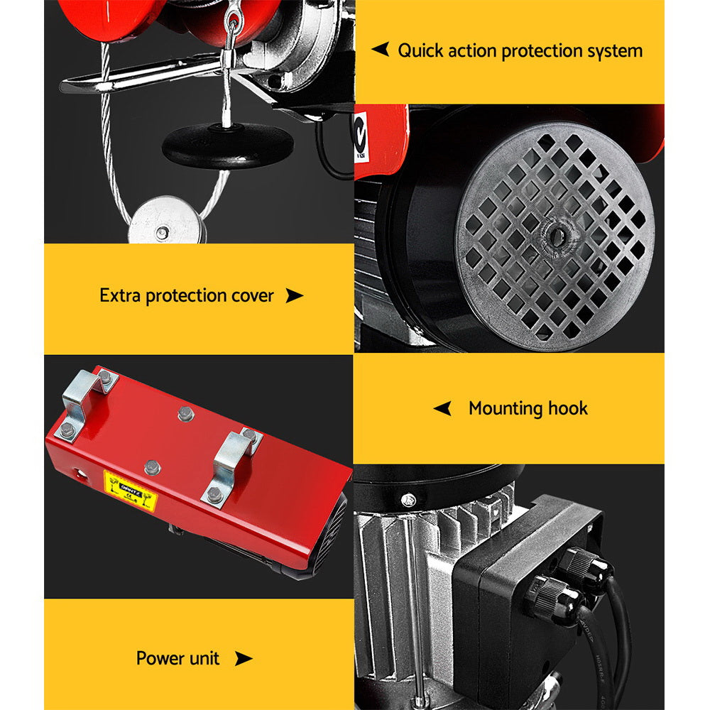 Marlook Electric Hoist Winch 300/600KG Cable 18M Rope Tool Remote Chain Lifting