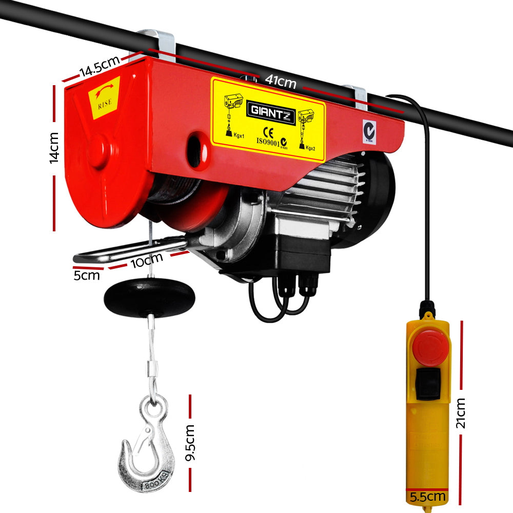 Marlook Electric Hoist Winch 400/800KG Cable 20M Rope Tool Remote Chain Lifting