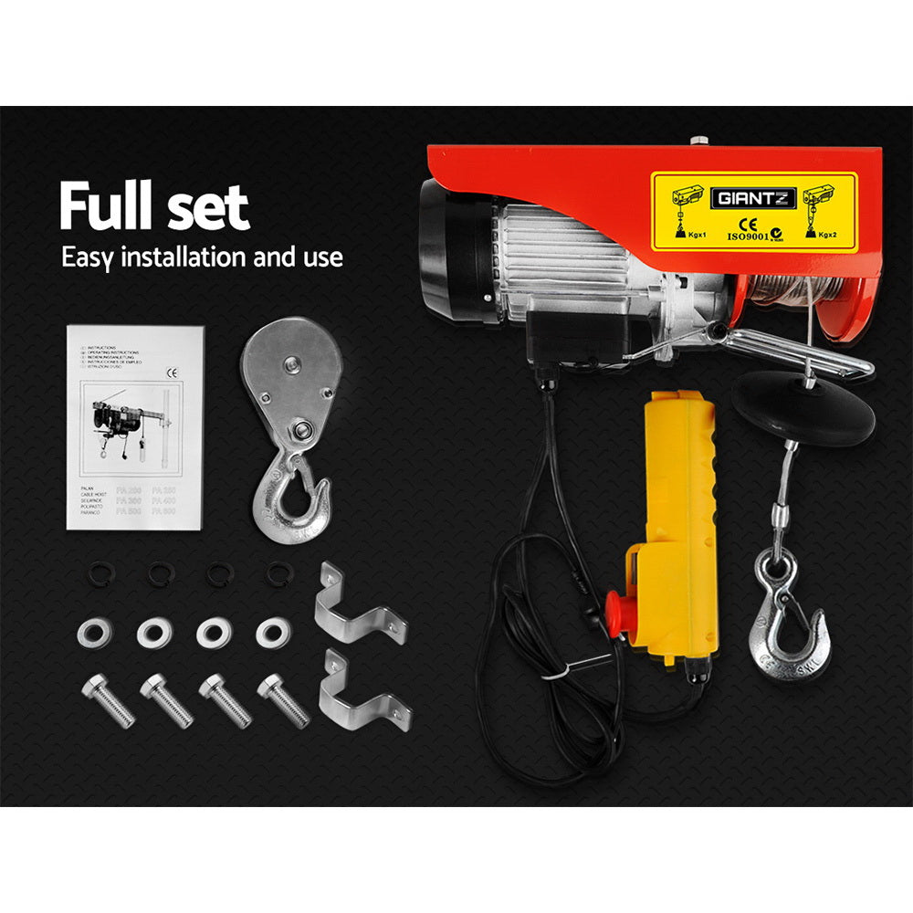 Marlook Electric Hoist Winch 400/800KG Cable 20M Rope Tool Remote Chain Lifting