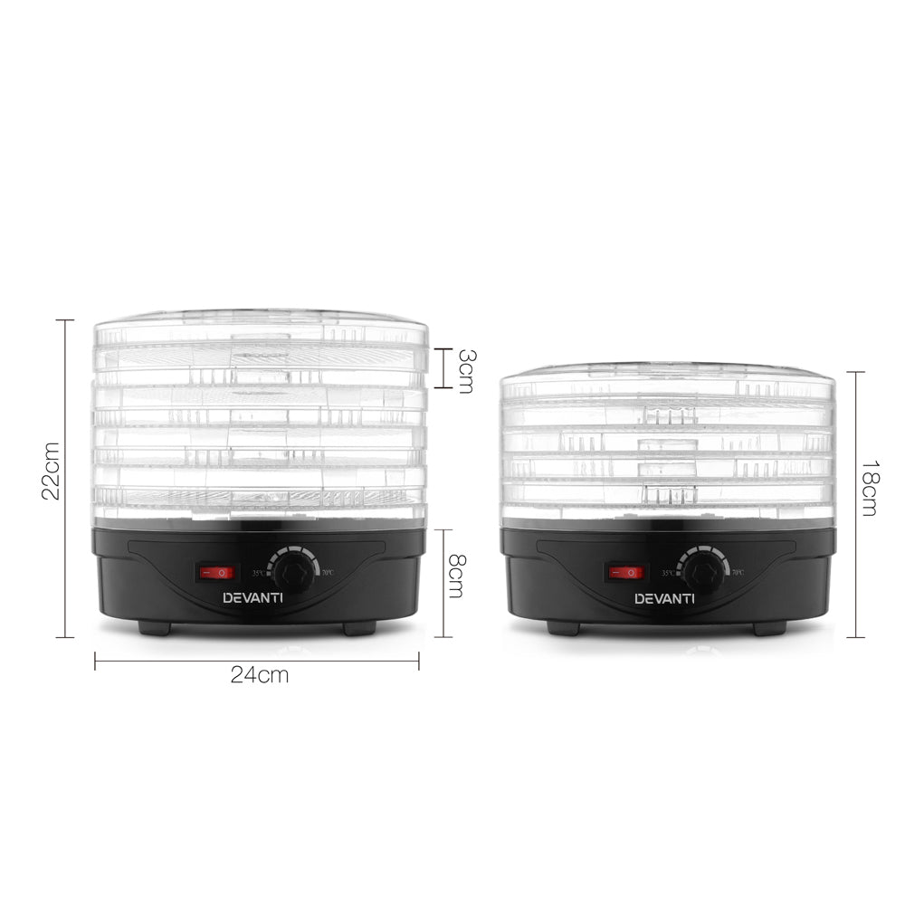Marlook 5 Trays Food Dehydrator Fruit Dehydrators Pet Beef Jerky Dryer Black