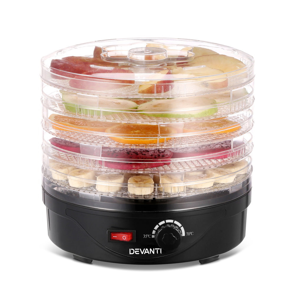 Marlook 5 Trays Food Dehydrator Fruit Dehydrators Pet Beef Jerky Dryer Black