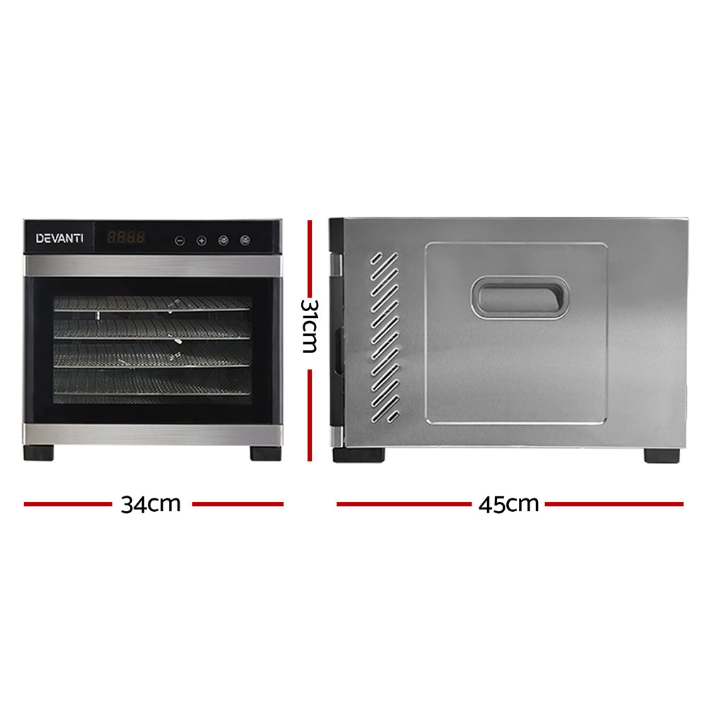 Marlook 6 Trays Food Dehydrator Stainless Steel Tray