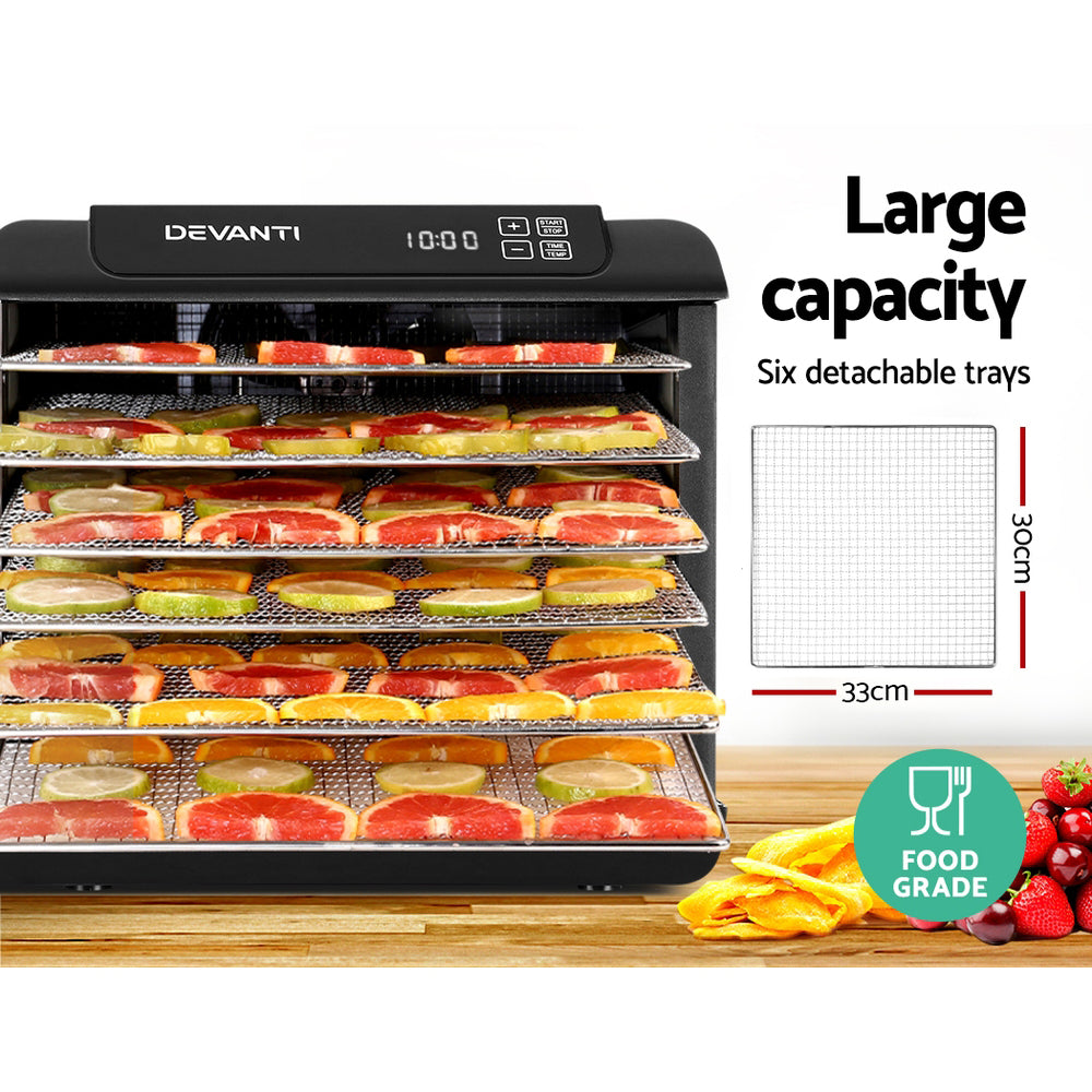 Marlook 6 Trays Food Dehydrator Stainless Steel Tray
