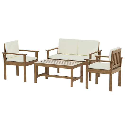 Marlook 4-Piece Outdoor Sofa Set Wooden Couch Lounge Setting
