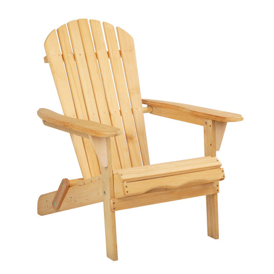Marlook Adirondack Outdoor Chairs Wooden Beach Chair Patio Furniture Garden Natural