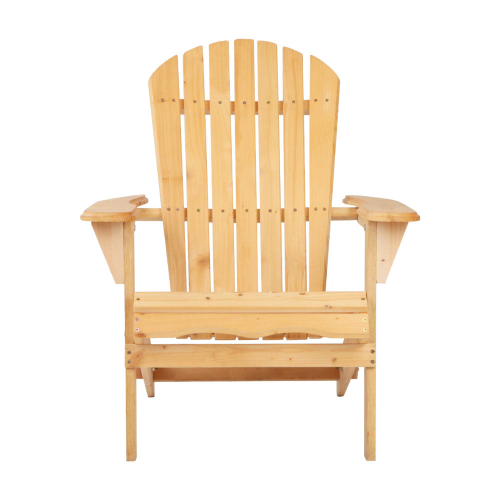 Marlook Adirondack Outdoor Chairs Wooden Beach Chair Patio Furniture Garden Natural