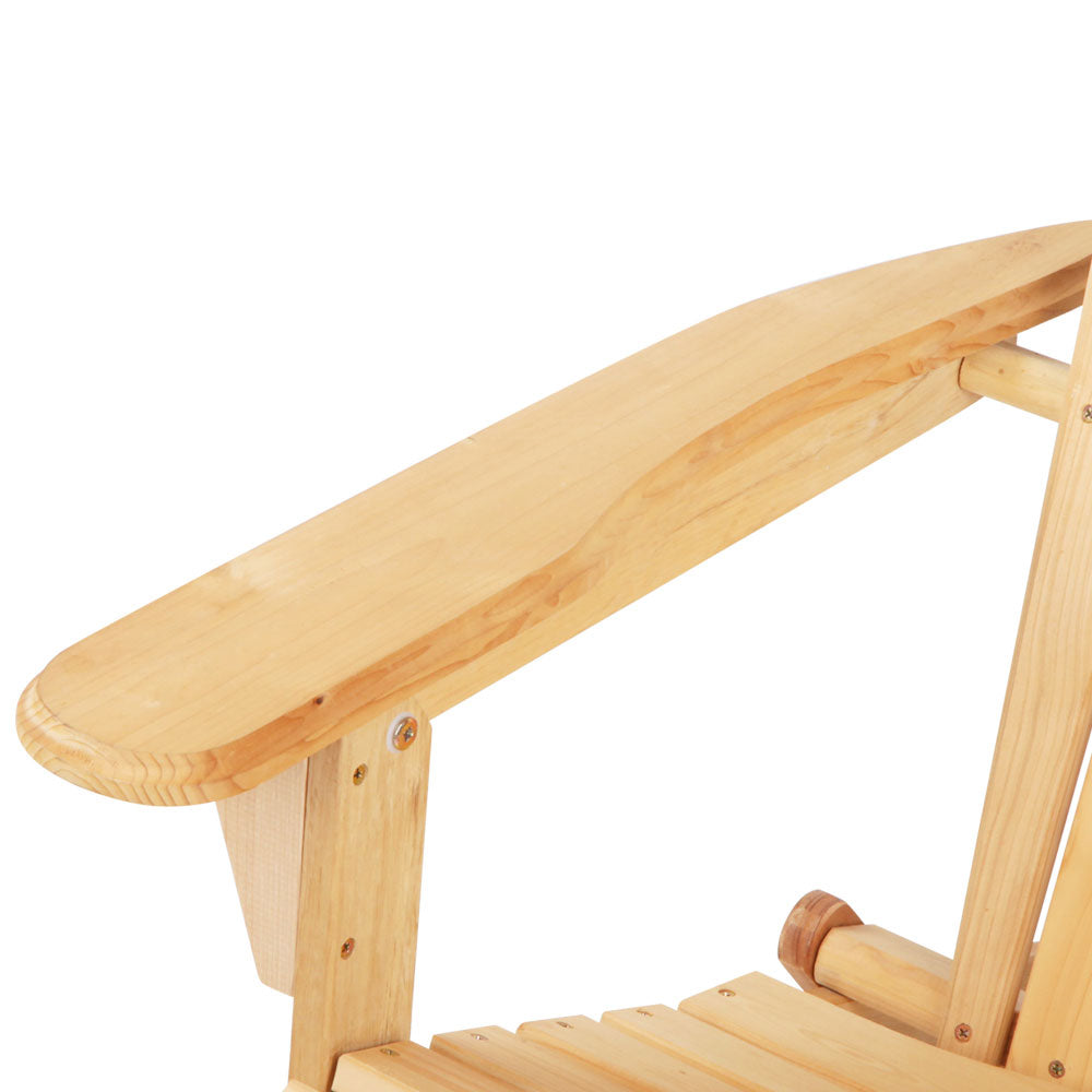 Marlook Adirondack Outdoor Chairs Wooden Beach Chair Patio Furniture Garden Natural