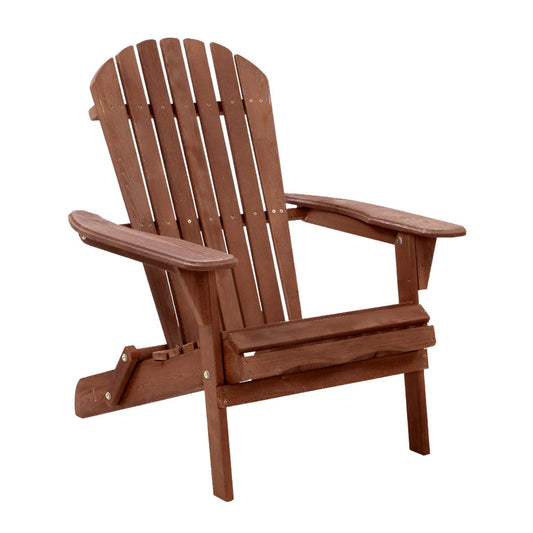 Marlook Adirondack Outdoor Chairs Wooden Foldable Beach Chair Patio Furniture Brown