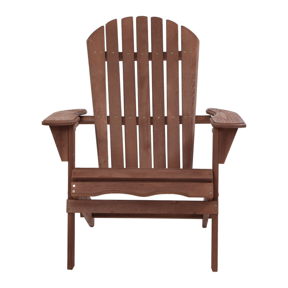 Marlook Adirondack Outdoor Chairs Wooden Foldable Beach Chair Patio Furniture Brown