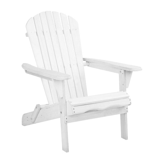 Marlook Adirondack Outdoor Chairs Wooden Foldable Beach Chair Patio Furniture White