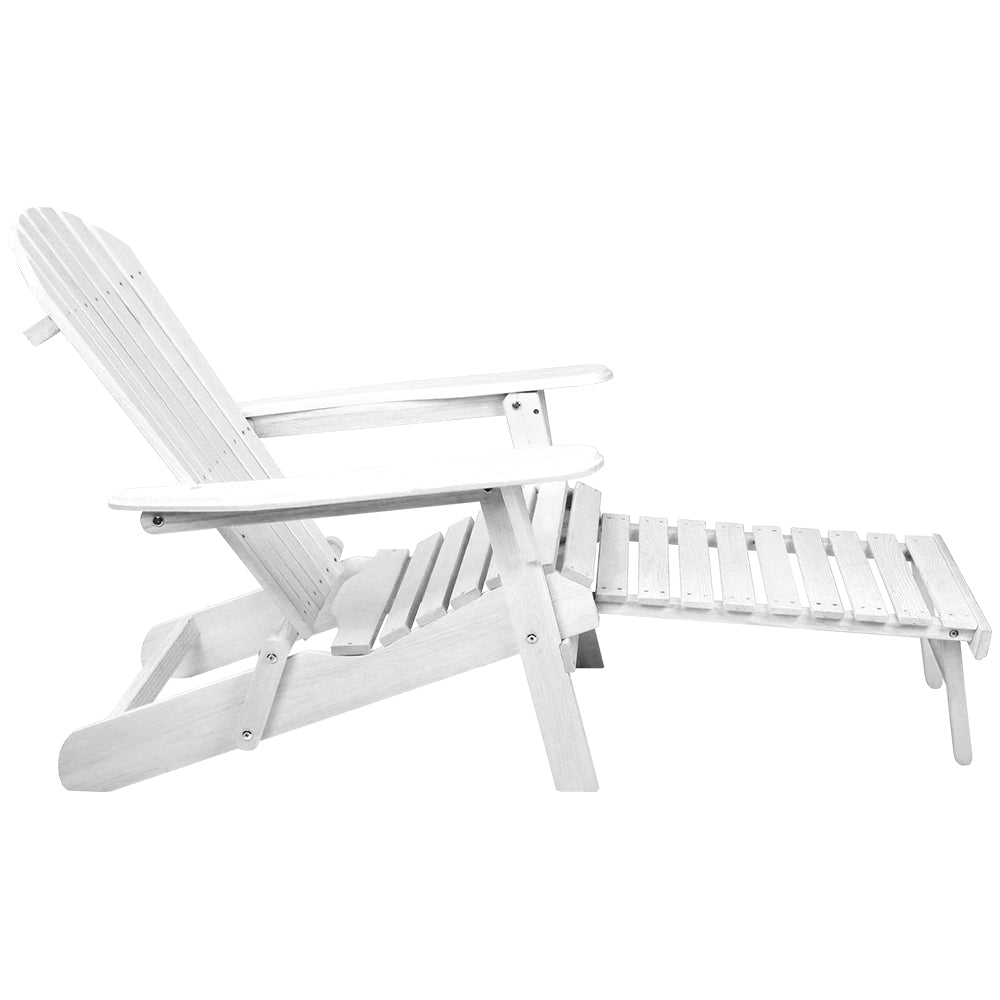 Marlook 2PC Adirondack Outdoor Chairs Wood Foldable Sun Lounge Patio Furniture