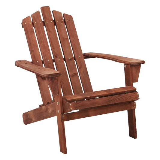 Marlook Adirondack Outdoor Chairs Wooden Beach Chair Patio Furniture Garden Brown