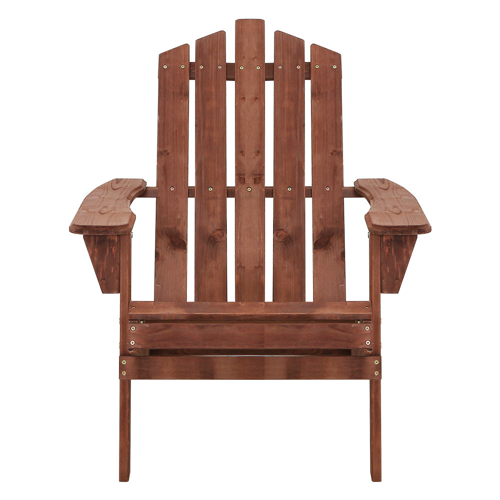 Marlook Adirondack Outdoor Chairs Wooden Beach Chair Patio Furniture Garden Brown