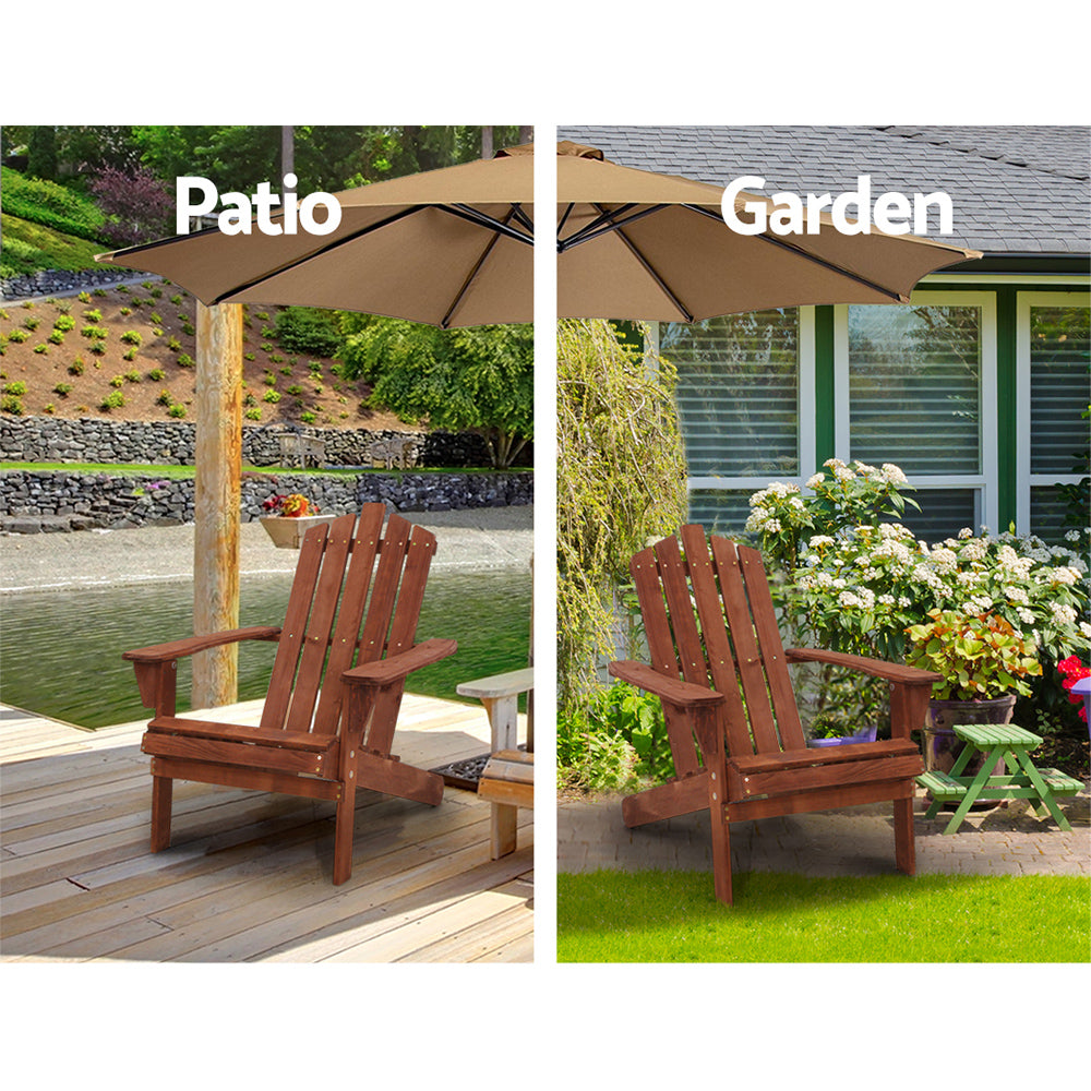 Marlook Adirondack Outdoor Chairs Wooden Beach Chair Patio Furniture Garden Brown