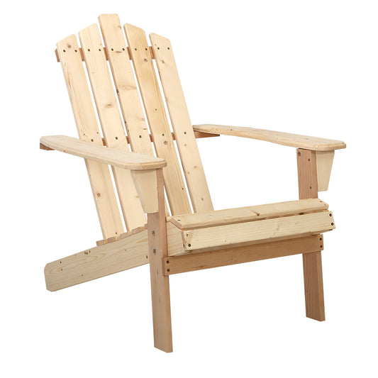 Marlook Adirondack Outdoor Chairs Wooden Beach Chair Patio Furniture Garden Natural