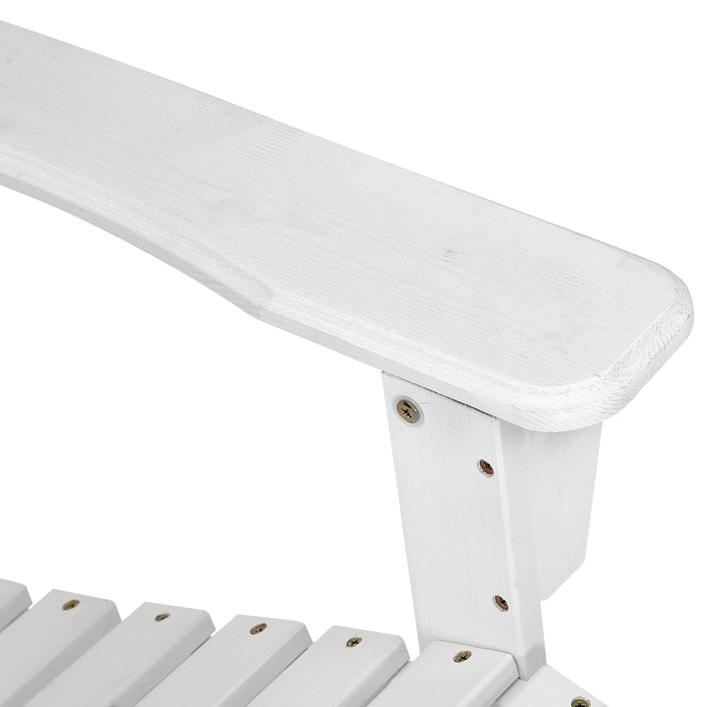 Marlook Adirondack Outdoor Chairs Wooden Beach Chair Patio Furniture Garden White