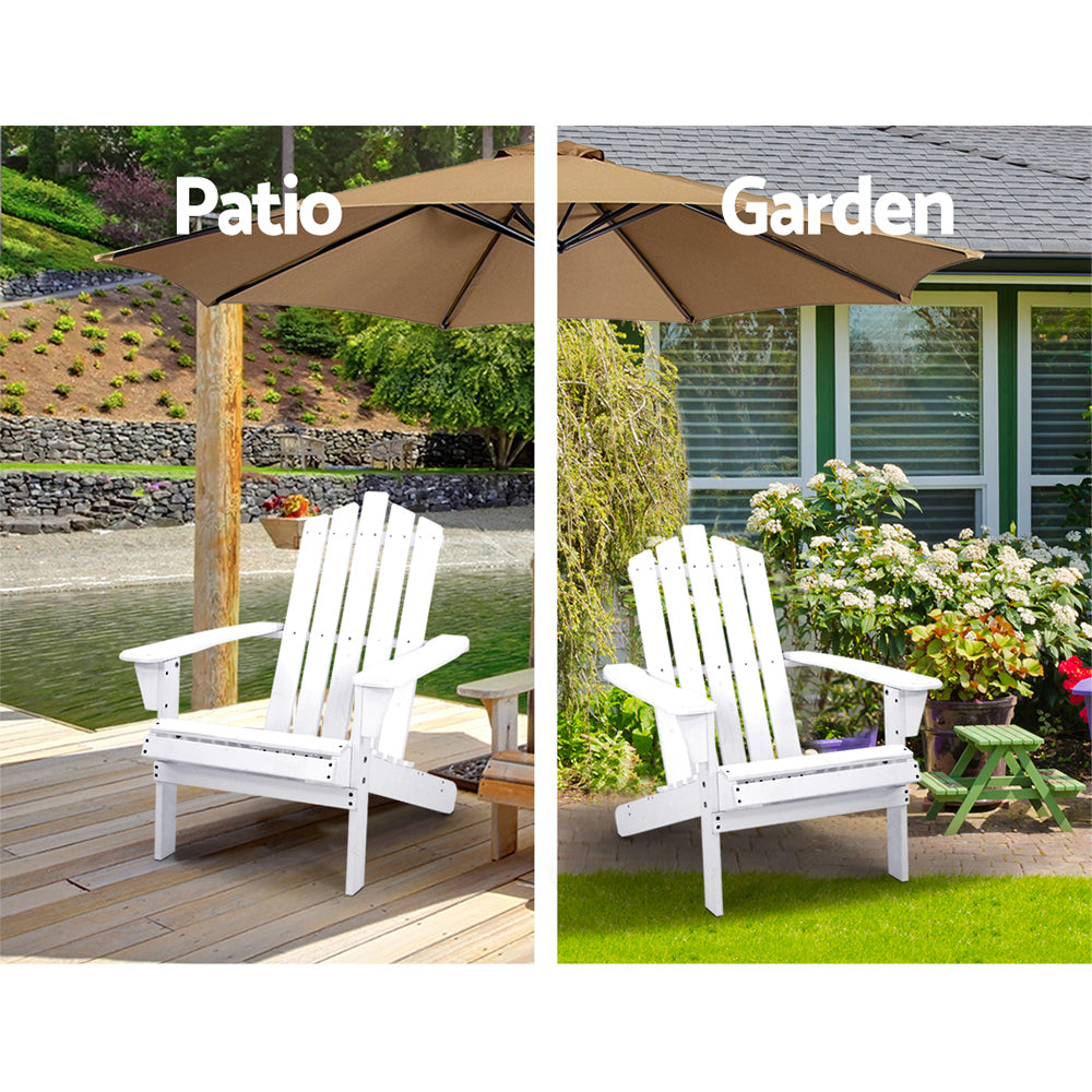 Marlook Adirondack Outdoor Chairs Wooden Beach Chair Patio Furniture Garden White