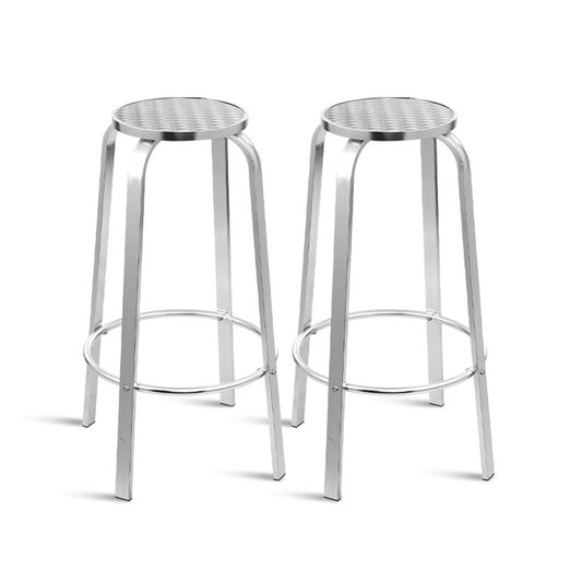 Marlook 2-Piece Outdoor Bar Stools Patio Indoor Bistro Aluminum Chairs