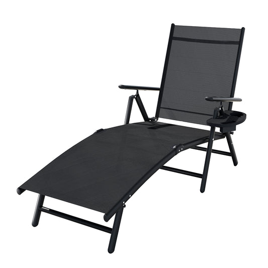 Marlook Sun Lounge Outdoor Lounger Aluminium Folding Beach Chair Camping Patio