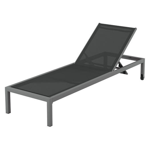 Marlook Sun Lounge Outdoor Lounger Aluminium Folding Beach Chair Wheels Patio