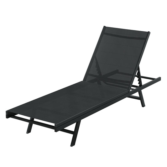 Marlook Sun Lounge Outdoor Lounger Steel Beach Chair Patio Furniture Black