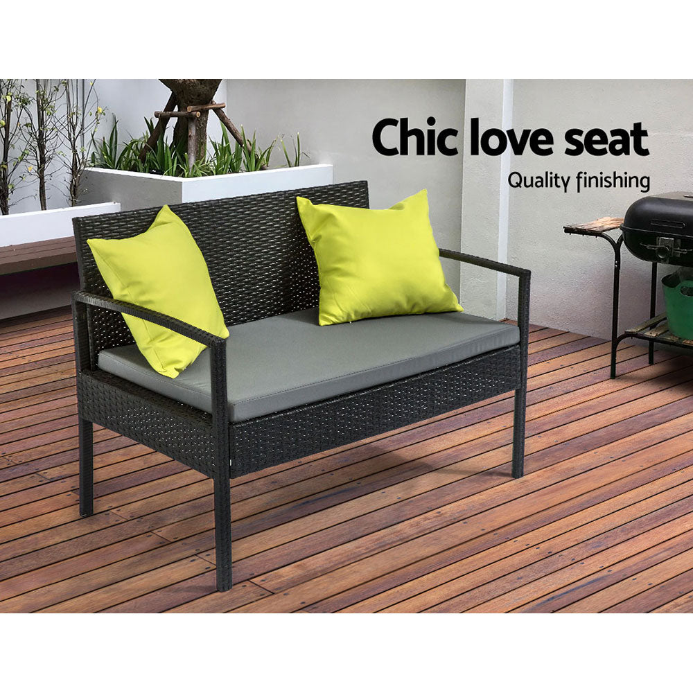 Marlook Outdoor Sofa Set Wicker Lounge Setting Table and Chairs Storage Cover
