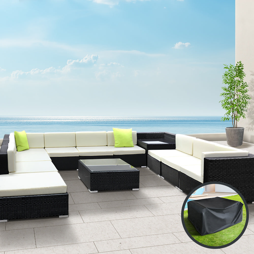 Marlook 12PC Sofa Set with Storage Cover Outdoor Furniture Wicker