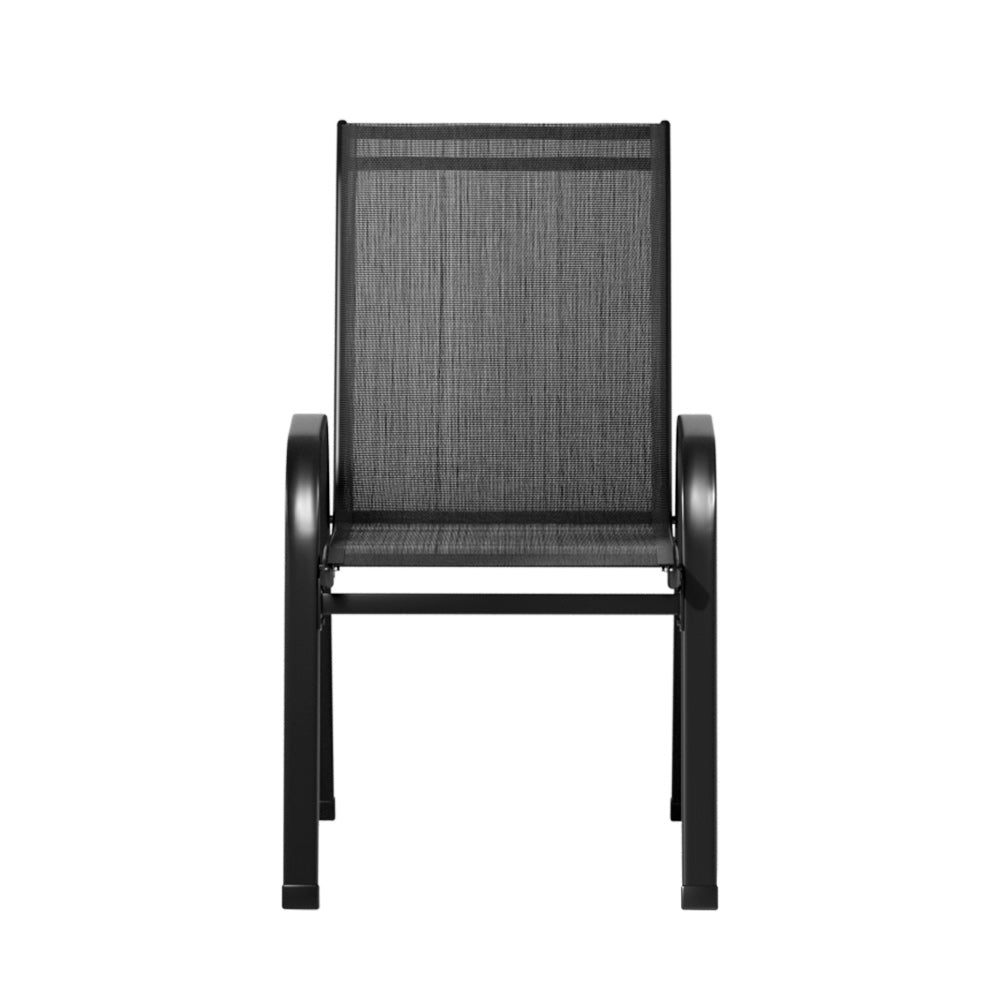 Marlook 6PC Outdoor Dining Chairs Stackable Lounge Chair Patio Furniture Black