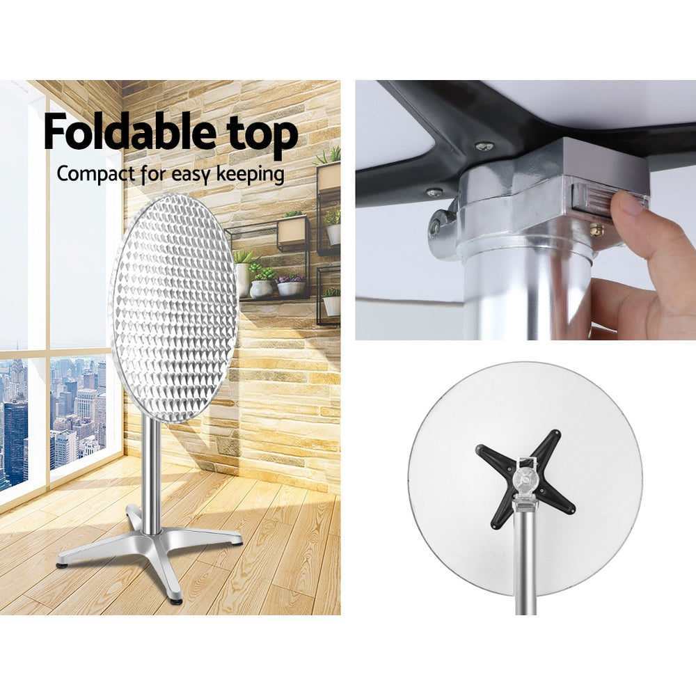 Marlook Outdoor Bar Table Adjustable Aluminium Round 70/110cm