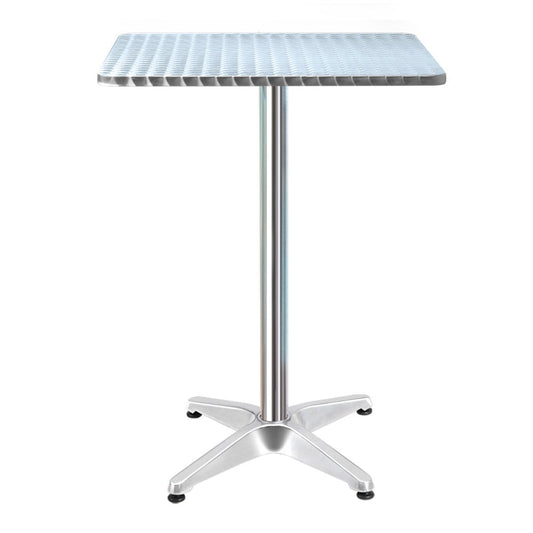 Marlook Outdoor Bar Table Adjustable Aluminium Square 70/110cm
