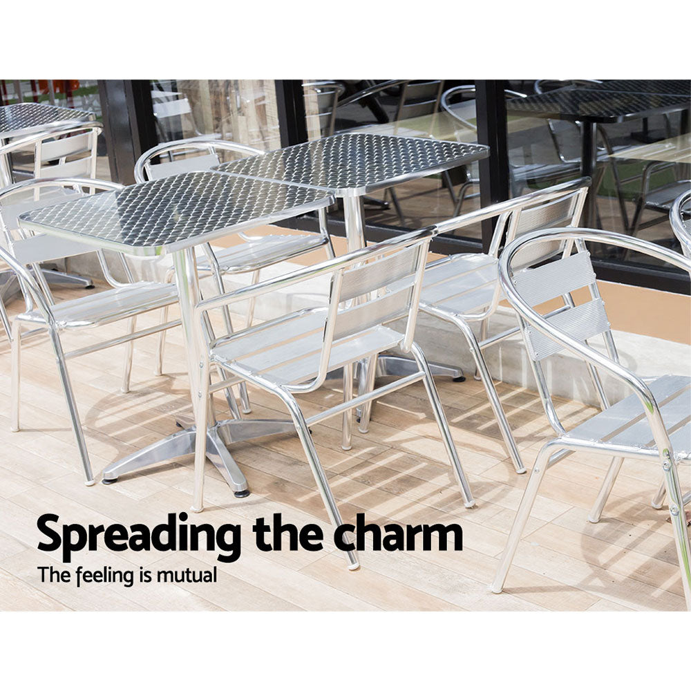 Marlook Outdoor Bar Table Adjustable Aluminium Square 70/110cm