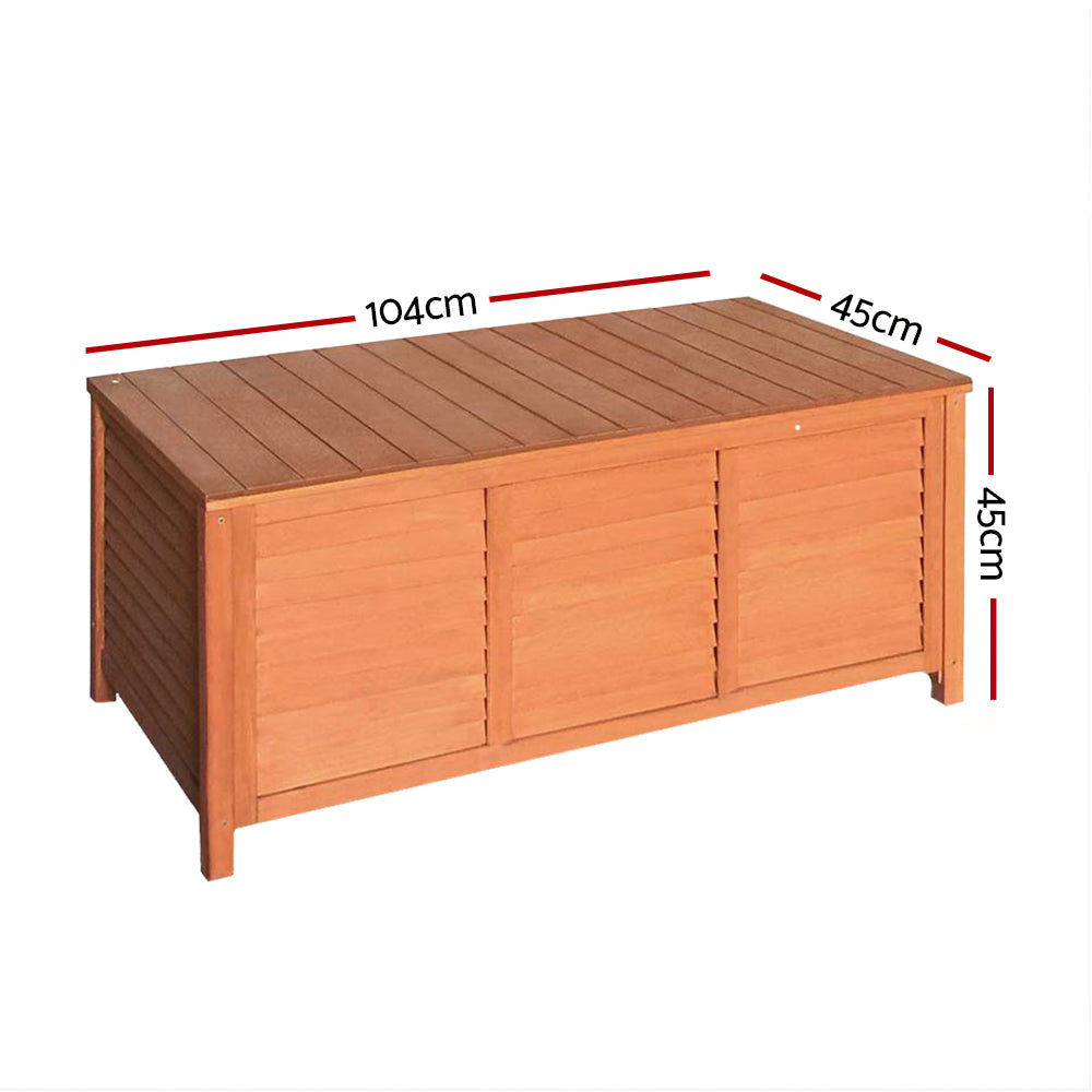 Marlook Outdoor Storage Bench Box 210L Wooden Patio Furniture Garden Chair Seat