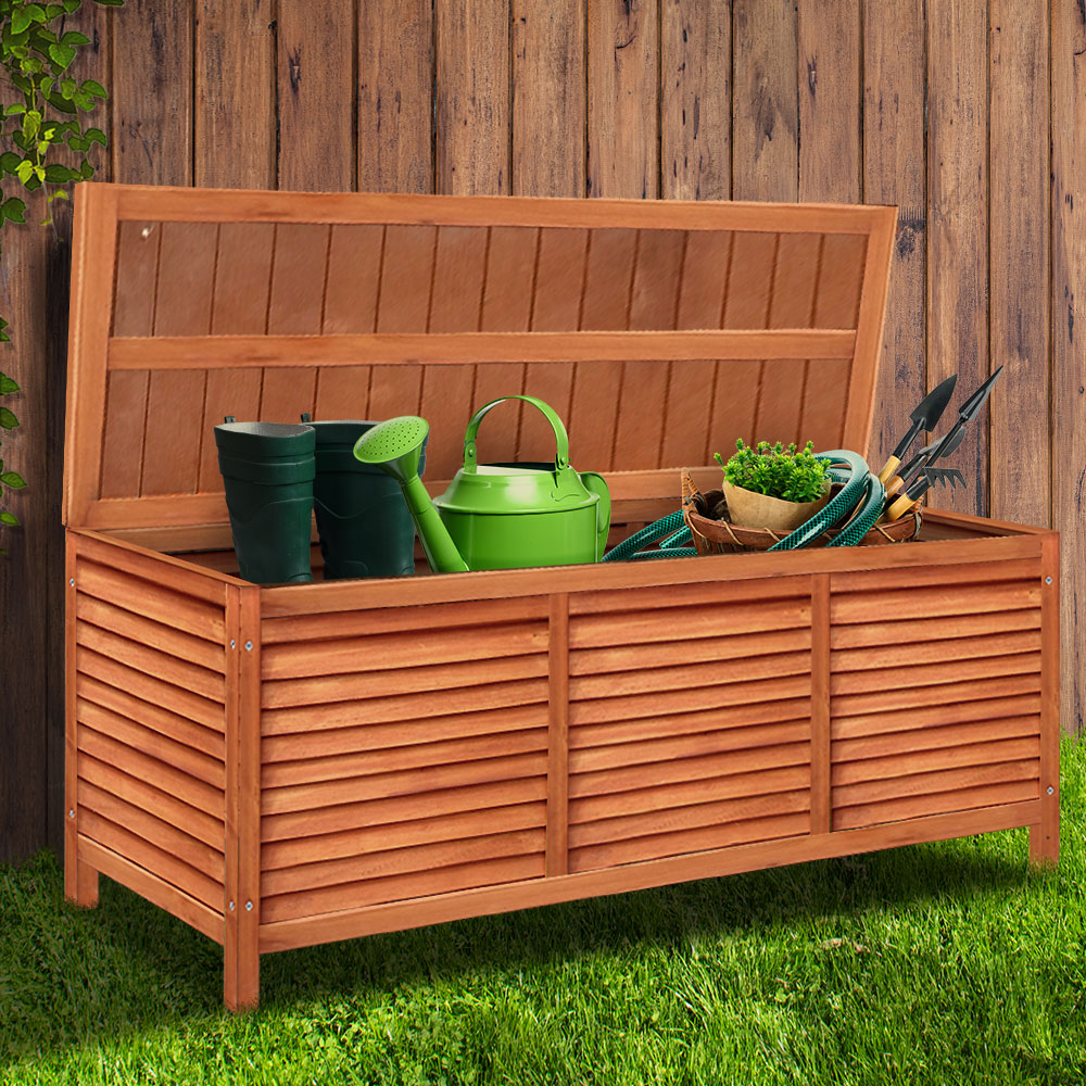 Marlook Outdoor Storage Bench Box 210L Wooden Patio Furniture Garden Chair Seat