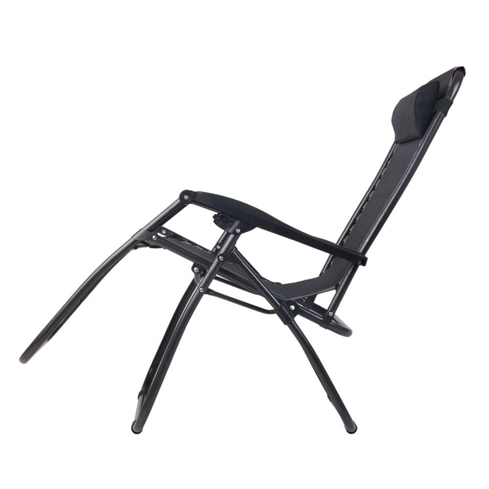 Marlook 2PC Zero Gravity Chair Folding Outdoor Recliner Adjustable Sun Lounge Camping Black
