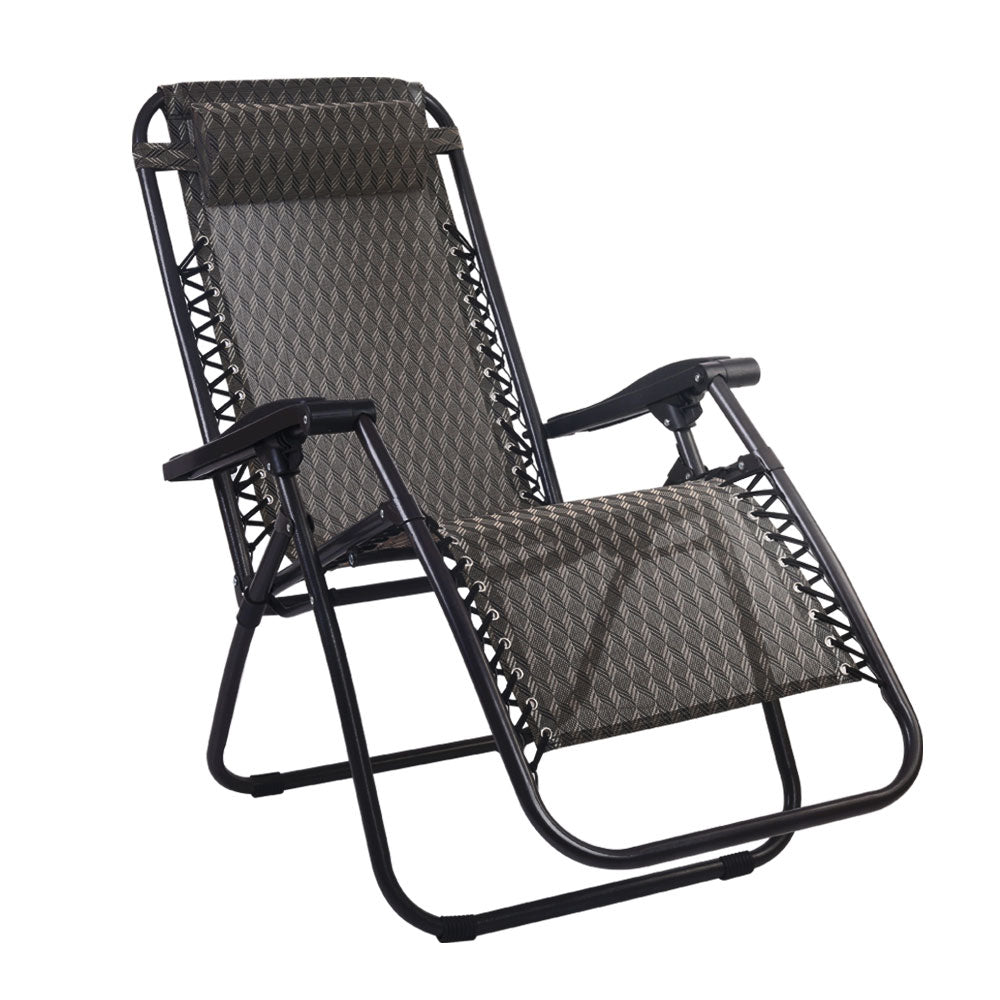 Marlook Zero Gravity Chair Folding Outdoor Recliner Adjustable Sun Lounge Camping Grey