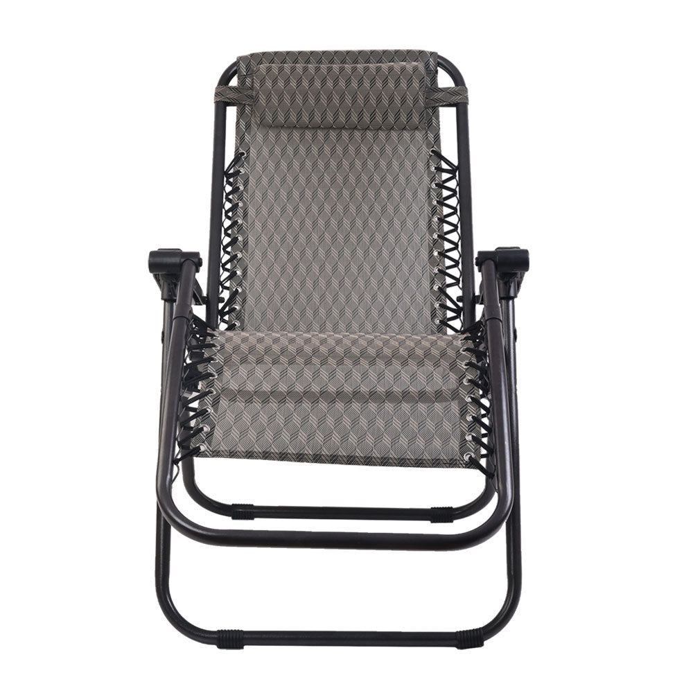 Marlook Zero Gravity Chair Folding Outdoor Recliner Adjustable Sun Lounge Camping Grey