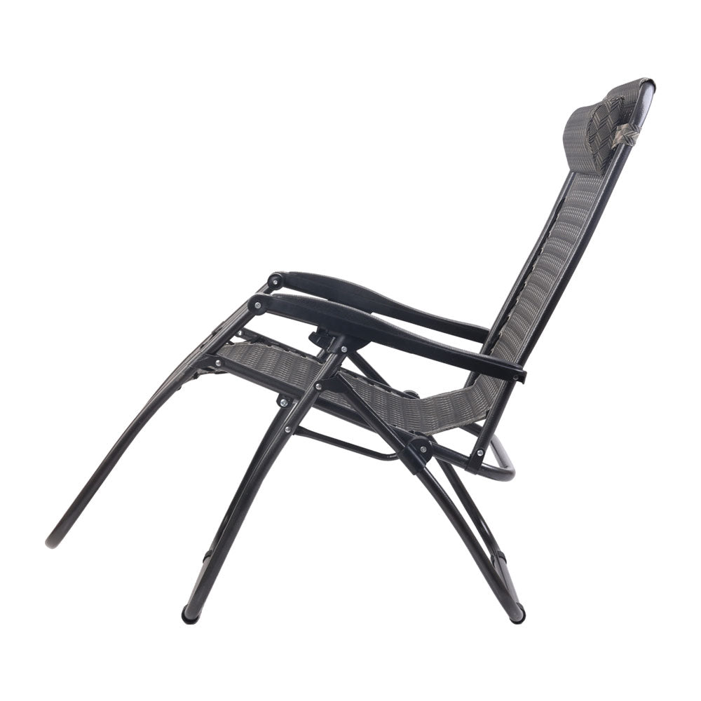 Marlook Zero Gravity Chair Folding Outdoor Recliner Adjustable Sun Lounge Camping Grey