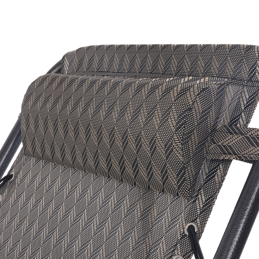 Marlook Zero Gravity Chair Folding Outdoor Recliner Adjustable Sun Lounge Camping Grey