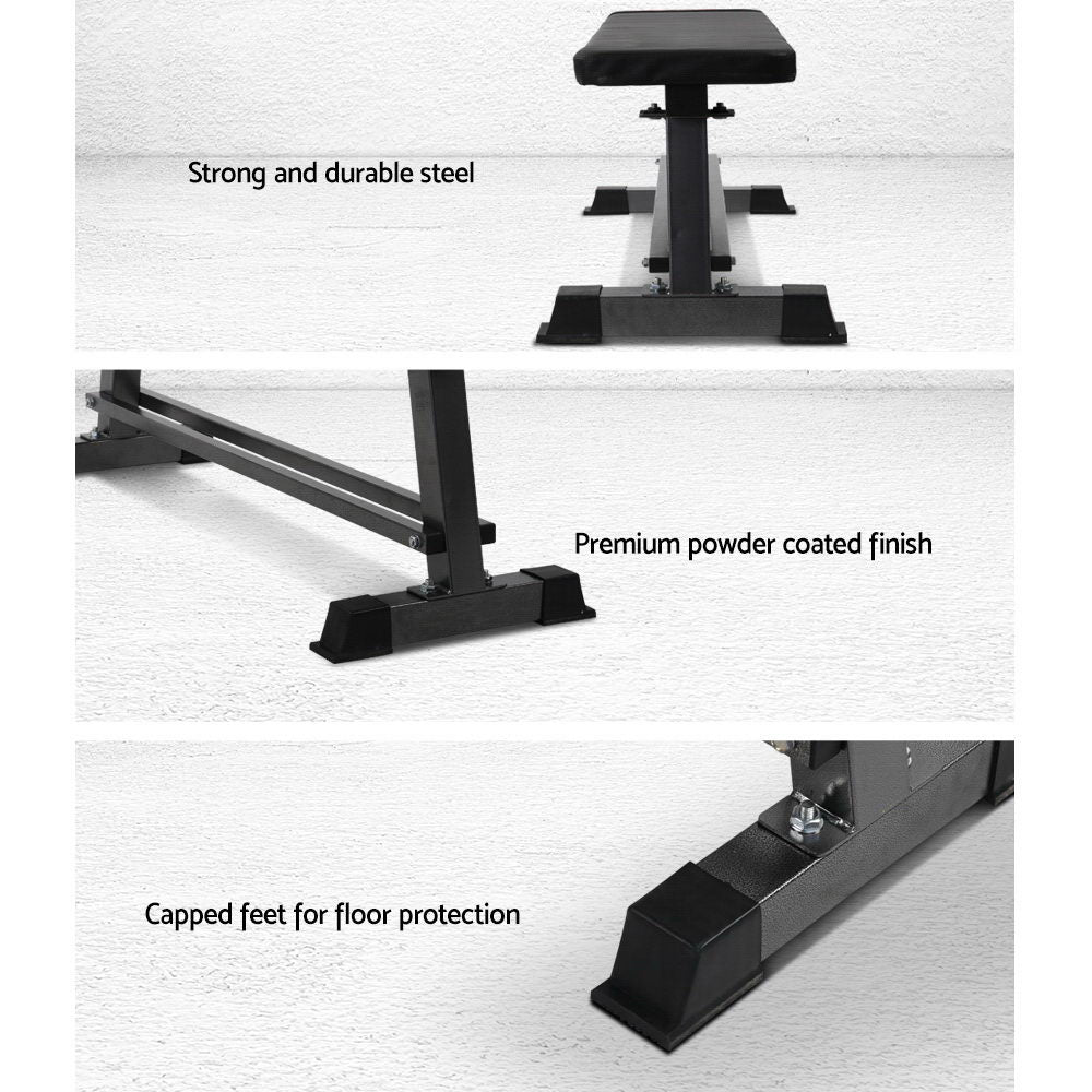 Marlook Weight Bench Flat Bench Press Home Gym Equipment 300kg Capacity