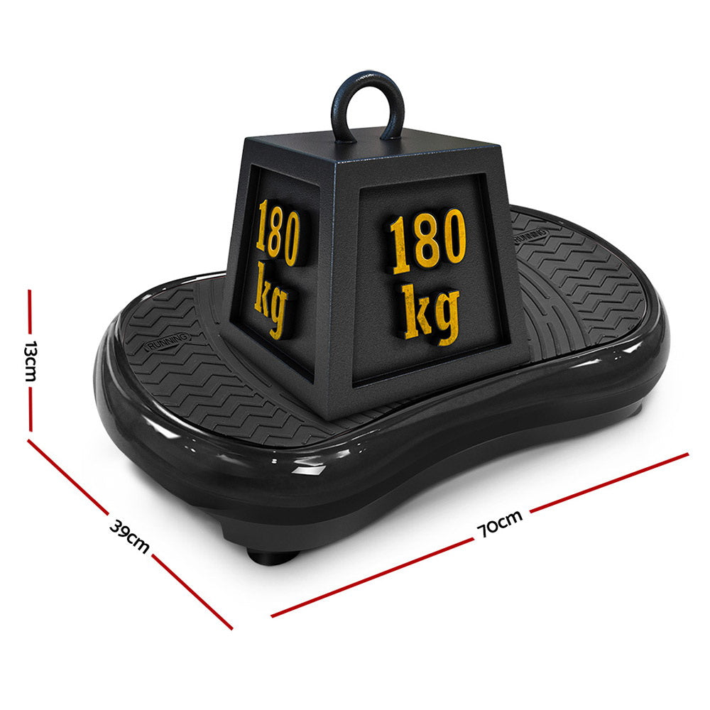 Marlook Vibration Machine Platform Vibrator Resistance Rope Home Fitness Black