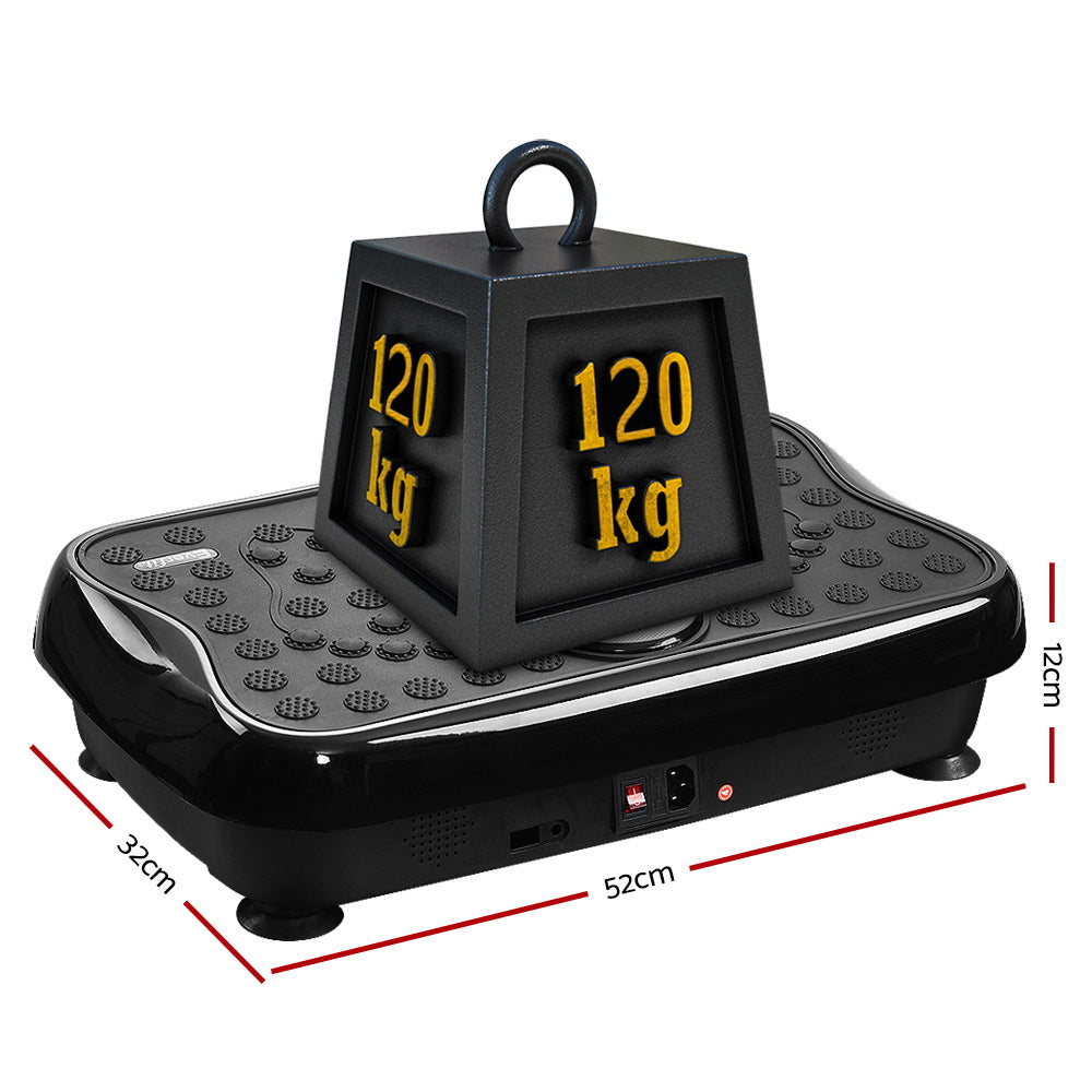 Marlook Vibration Machine Platform Vibrator With Resistance Rope Home Gym Black