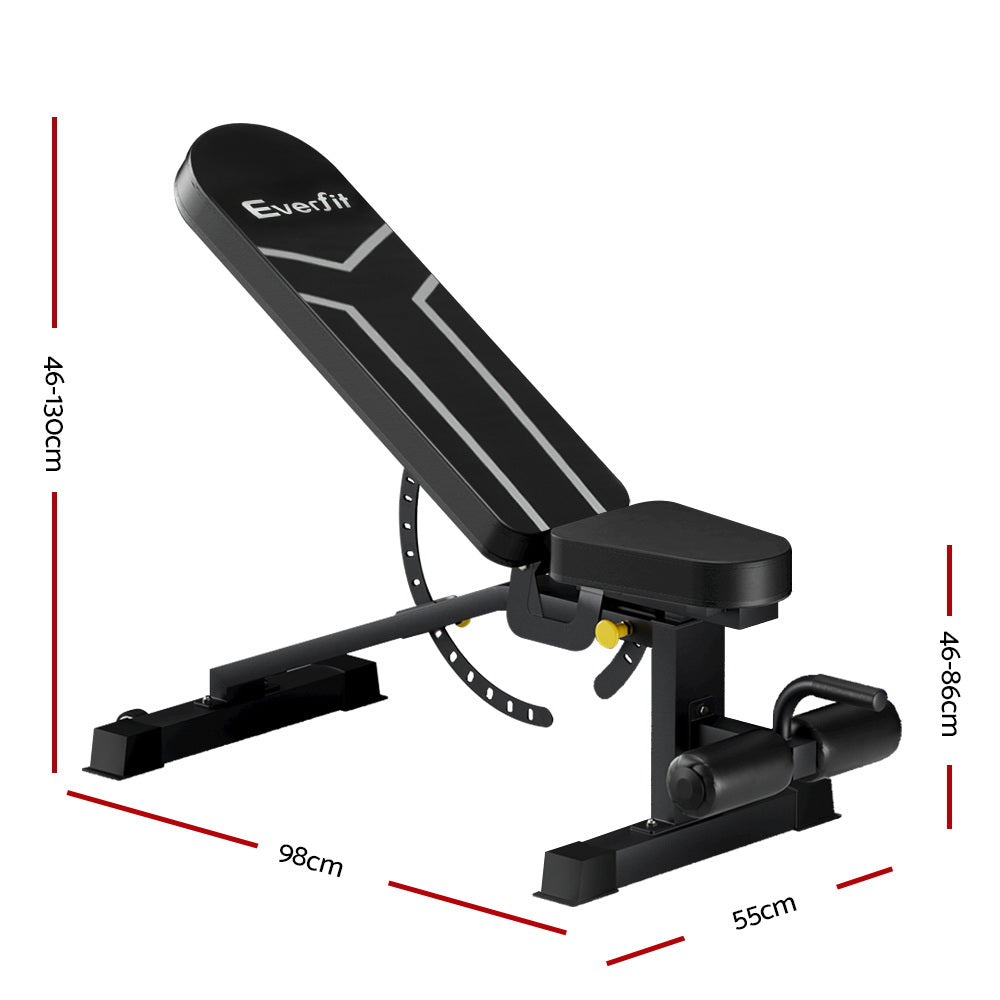 Marlook Weight Bench Adjustable FID Bench Press Home Gym 450kg Capacity